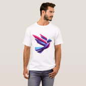 Geometric Bird Logo - Minimalistisch verloopontwer T-shirt (Voorkant volledig)