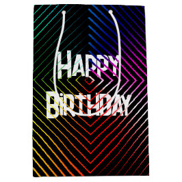 Geometric Birthday Rainbow Medium Cadeauzakje