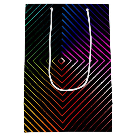 Geometric Birthday Rainbow Medium Cadeauzakje (Achterkant)