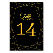 Geometric Black and Gold Stylish Wedding Kaart (Voorkant)