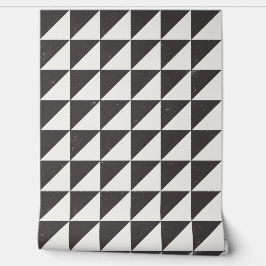 Geometric Black And Off-White Triangles Wallpaper Behang