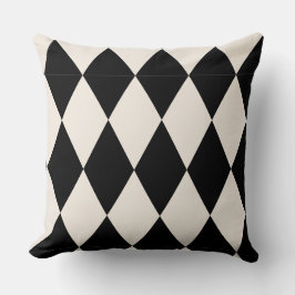 Geometric Black and White Diamond Harlequin Modern Kussen