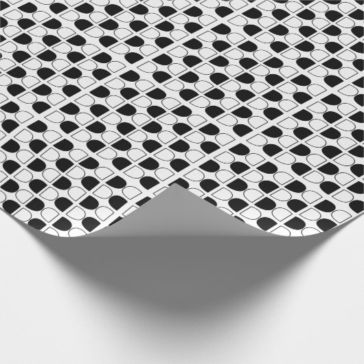 Geometric Black and White Half Circle Cadeaupapier (Hoek)