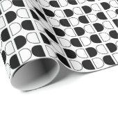 Geometric Black and White Half Circle Cadeaupapier (Rol Hoek)