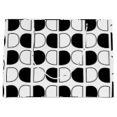 Geometric Black and White Half Circle Groot Cadeauzakje (Voorkant)