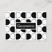 Geometric Black and White Half Circle Visitekaartje (Voorkant)
