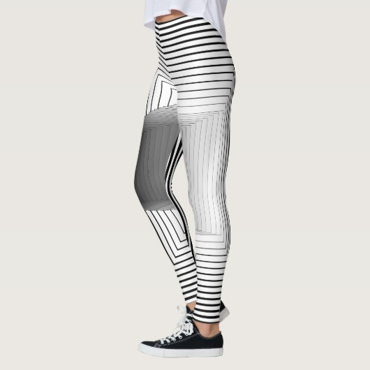 geometric black and white pattern leggings (Links)