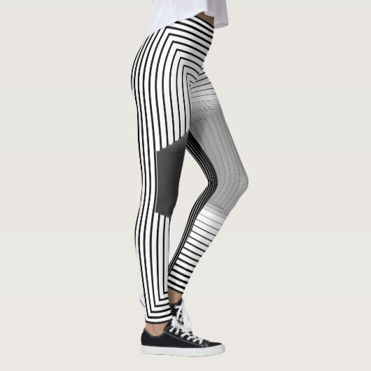 geometric black and white pattern leggings (Rechts)