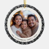 Geometric Black and White Scandinavian 2 Photos Keramisch Ornament (Voorkant)