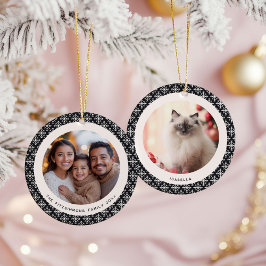 Geometric Black and White Scandinavian 2 Photos Keramisch Ornament