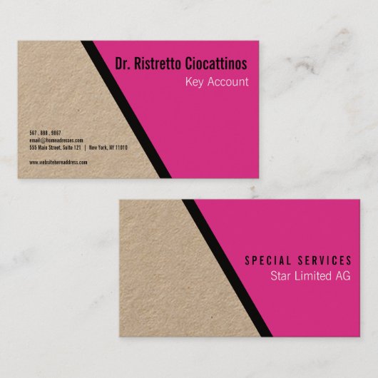 Geometric Black Bold Craft Visitekaartje (Voorkant / Achterkant)