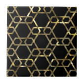 Geometric Black en Gold Tegeltje (Voorkant)