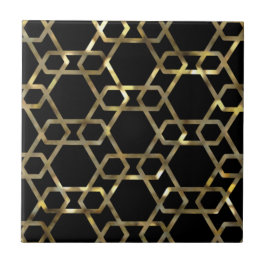 Geometric Black en Gold Tegeltje