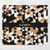 Geometric Black en Golden Pattern Likeurfles Etiket (Enkel label)