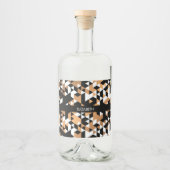 Geometric Black en Golden Pattern Likeurfles Etiket (Voorkant)