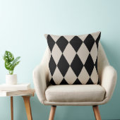 Geometric Black en Ivory Diamond Harlequin Modern Kussen (Stoel)