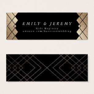 Geometric Black Gold Gatsby Huwelijkscadeaus Mini Visitekaartjes