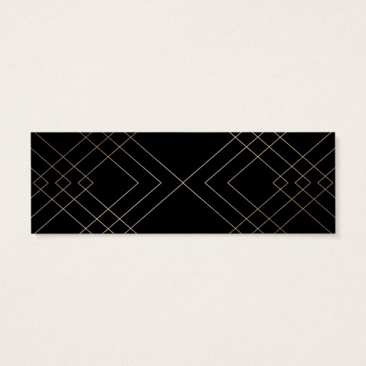 Geometric Black Gold Gatsby Huwelijkscadeaus Mini Visitekaartjes (Achterkant)