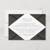 Geometric Black Gold Gatsby Wedding Enclosure RSVP Kaartje (Voorkant)