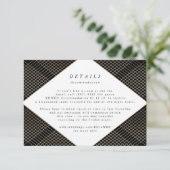 Geometric Black Gold Gatsby Wedding Enclosure RSVP Kaartje (Staand voorkant)