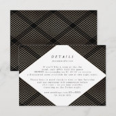Geometric Black Gold Gatsby Wedding Enclosure RSVP Kaartje (Voorkant / Achterkant)