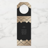 Geometric Black Gold Gatsby Wedding Flessenhanger (Voorkant)