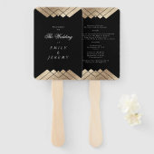 Geometric Black Gold Gatsby Wedding Handwaaier (Voorkant en achterkant)