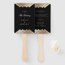 Geometric Black Gold Gatsby Wedding