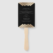 Geometric Black Gold Gatsby Wedding Handwaaier (Achterkant)