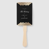 Geometric Black Gold Gatsby Wedding Handwaaier (Voorkant)