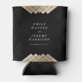 Geometric Black Gold Gatsby Wedding Invitation Blikjeskoeler (Voorkant)