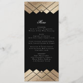 Geometric Black Gold Gatsby Wedding Menu (Voorkant)