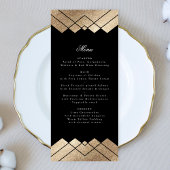 Geometric Black Gold Gatsby Wedding Menu