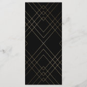 Geometric Black Gold Gatsby Wedding Program Programmakaart (Achterkant)
