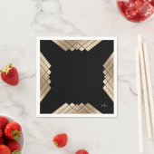 Geometric Black Gold Gatsby Wedding Table Napkins Servet (Insitu)
