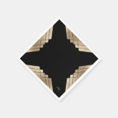 Geometric Black Gold Gatsby Wedding Table Napkins Servet (Hoek)