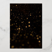 Geometric Black & Gold Wedding Folie Uitnodiging (Achterkant)