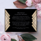 Geometric Black Gold Weduwingkaart RSVP Kaartje