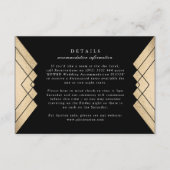 Geometric Black Gold Weduwingkaart RSVP Kaartje (Voorkant)