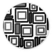 Geometric Black Grey White Pattern Keramische Knop (Voorkant)