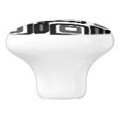 Geometric Black Grey White Pattern Keramische Knop (Zijkant)