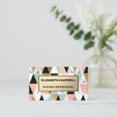 Geometric Black Marble Color Tegel Pattern Visitekaartje (Staand voorkant)