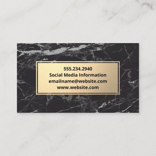 Geometric Black Marble Color Tegel Pattern Visitekaartje (Achterkant)