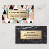 Geometric Black Marble Color Tegel Pattern Visitekaartje (Voorkant / Achterkant)