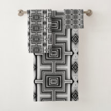 Geometric Black White en Grey Aztec