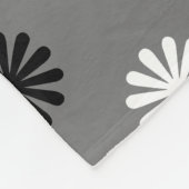 Geometric Black White Grey Floral Monogram Initiaa Fleece Deken (Hoek)