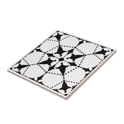 Geometric Black White Pattern Decorative Tegeltje (Zijkant)