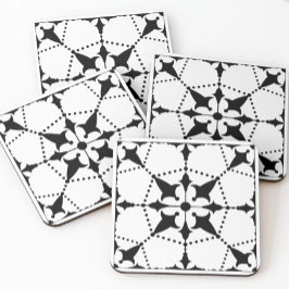 Geometric Black White Pattern Decorative Tegeltje
