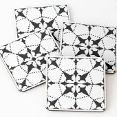 Geometric Black White Pattern Decorative Tegeltje