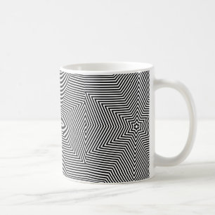 Geometric Black White Stripe Pattern Coffee Tea Koffiemok